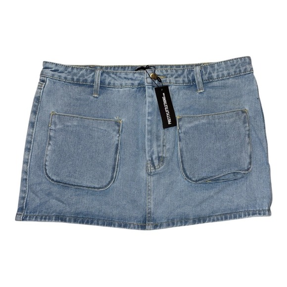 PrettyLittleThing Light Blue Denim Mini Skirt Size 10 US - Picture 2 of 4